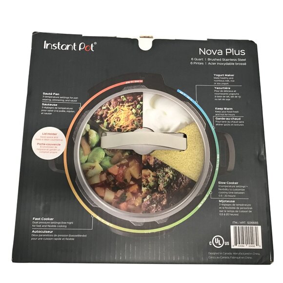 Instant Pot Nova Plus 9-in-1 Multi-Use Programmable Pressure Cooker 6 Quart Brus - Picture 7 of 7
